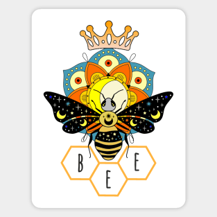 Queen bee ruler of nature - fun - whimsical - colorful Magnet